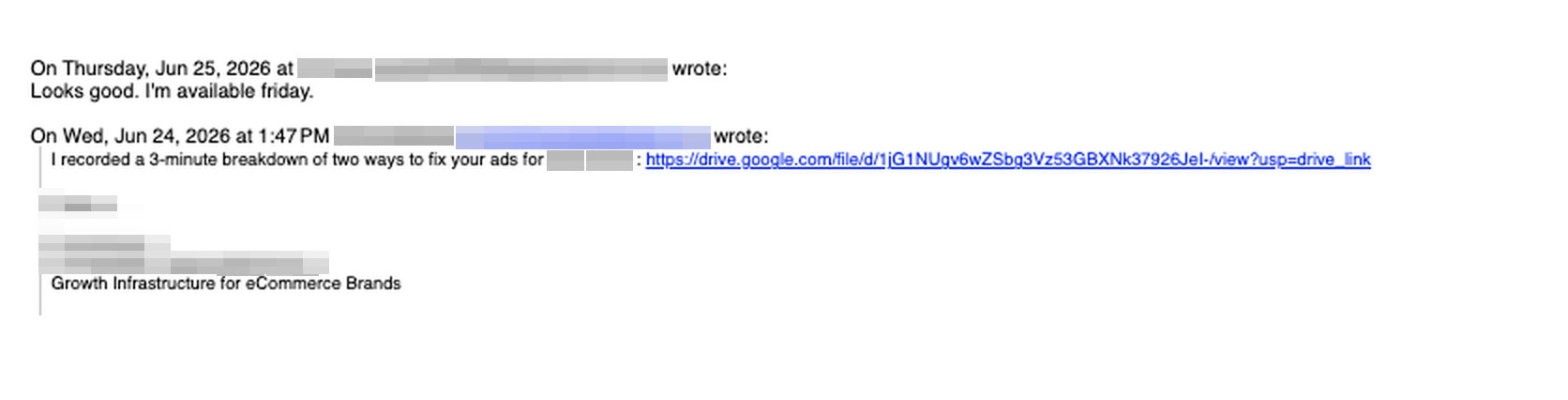 Prospect replies to a personalized video and is available to meet